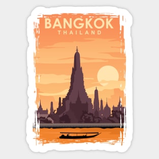 Bangkok Travel Poster Art Print Sticker